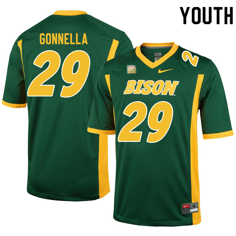 Youth #29 Dominic Gonnella North Dakota State Bison College Football Jerseys Sale-Green - Click Image to Close
